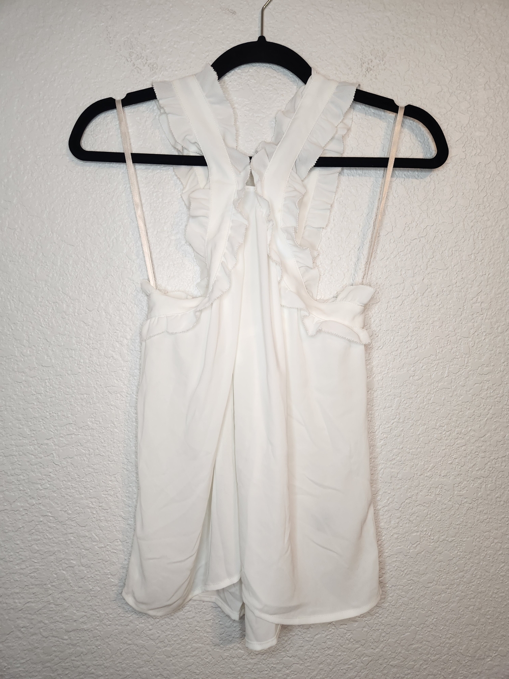 J.crew Women’s White Ruffle-Back Tank Top size 6 nwt style h1490